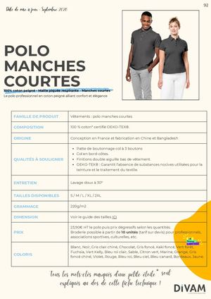 Polo Manches Courtes Pro