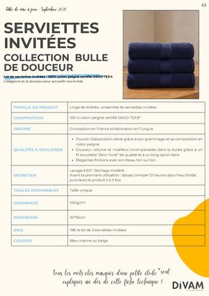 Serviette Invitée Collection Bulle De Douceur