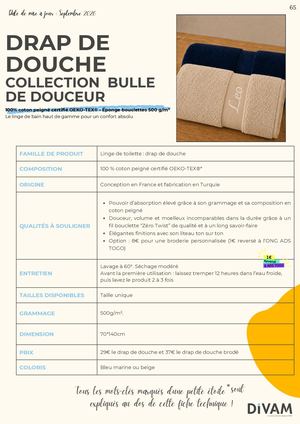 Drap De Douche Collection Bulle De Douceur