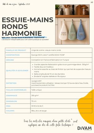 Essuie Mains Ronds Harmonie
