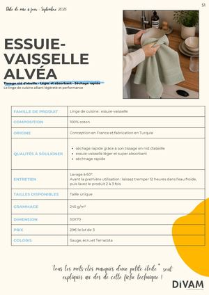 Essuie Vaisselle Alvéa