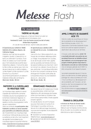 Flash n°15 du 22 juillet au 18 août 2026