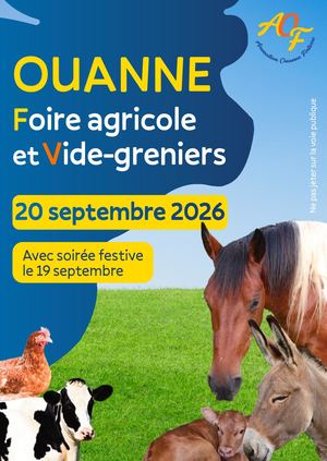 52ème Foire agricole de Ouanne week-end 19-20 septembre 2026