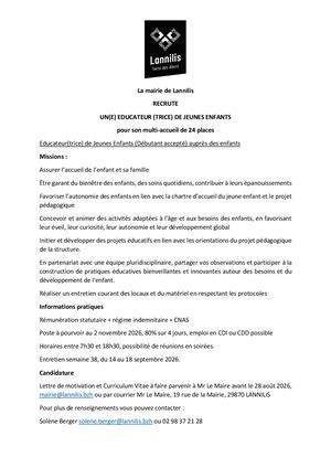 Offre D'emploi Eje Nov Mac 2026