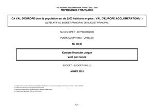 CFU 2025 - BUDGET EAU POTABLE