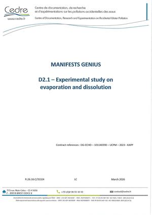 D2.1 - Experimental study on evaporation and dissolution