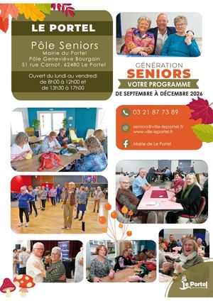 Le Portel Programme Des Activités Seniors Sept à Déc 2026