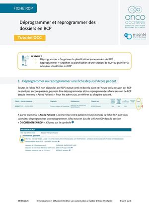 Deprogrammer Et Reprogrammer Des Dossiers En Rcp