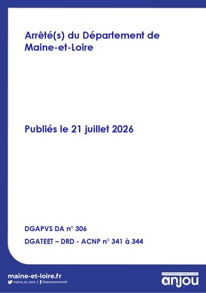 21 Juillet 2026 Arrêtés PVS 306 ACNP 341 à 344