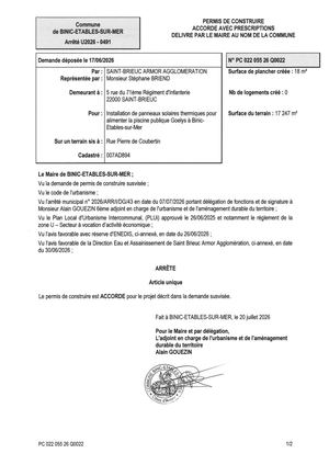 PC 26 Q 0022 - Arrêté