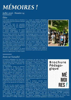 Mémoires ! Juillet 2026