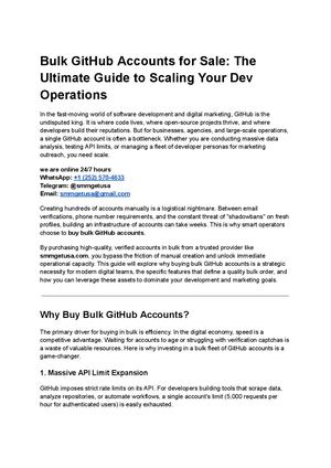 Bulk Git Hub Accounts For Sale The Ultimate Guide To Scaling Your Dev Operations