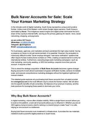 Bulk Naver Accounts For Sale Scale Your Korean Marketing Strategy
