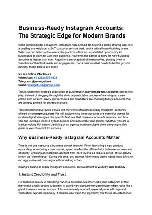 Business Ready Instagram Accounts The Strategic Edge For Modern Brands