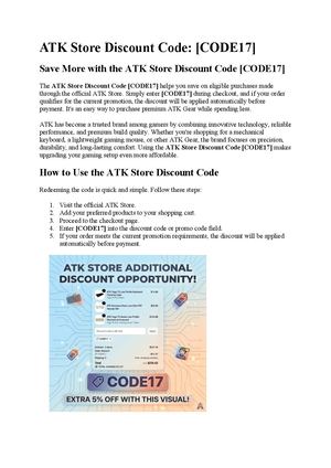 ATK Store Discount Code: [CODE17]