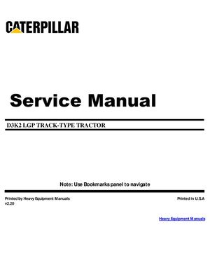 Caterpillar D3K2 LGP Track-type Tractor PDF Service Manual