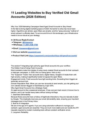 11 Leading Websites To Buy Verified Old Gmail Accounts (2026 Edition)