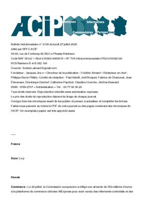 Acip No 2138 Du 27 Juillet 2026