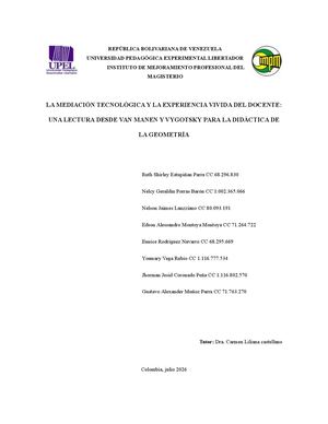 Ensayo Van Manen Vygotsky