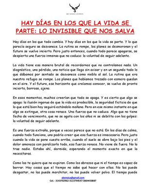 Hay Días En Los Que La Vida Se Parte