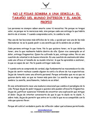 No Le Pidas Sombra A Una Semilla