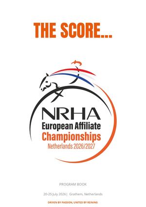 2026 NRHA European Affiliate Championships Show Program