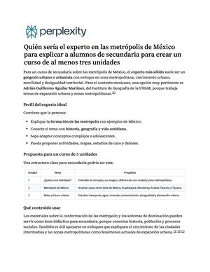 Quién Sería El Experto En Las Metrópolis De México