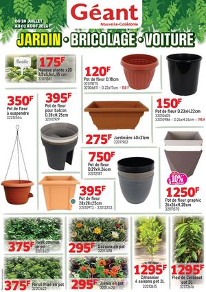 JARDIN - BRICOLAGE - VOITURE CHEZ GEANT DU 20 JUILLET AU 02 AOUT 2026