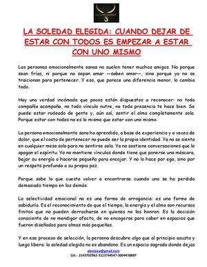 La Soledad Elegida