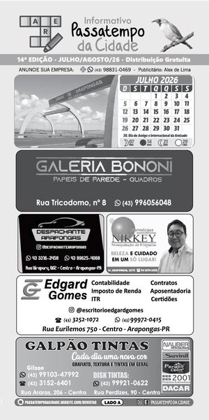 Revista Passatempo da Cidade Ed. 14 Julho Agosto 26