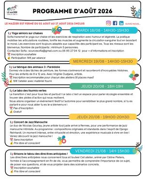 Programme Août 26