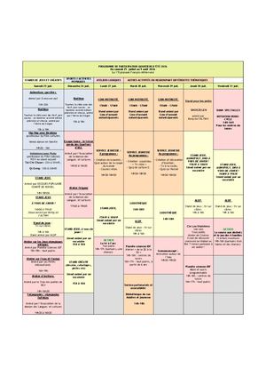 Programme Quartiers D'été 2026 Version Com
