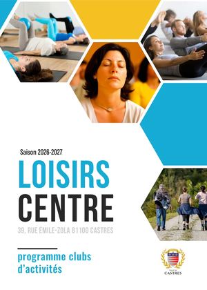 Plaquette Loisirs Centre 2026