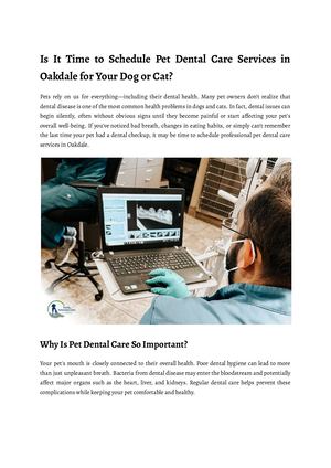 Is It Time To Schedule Pet Dental Care Services In Oakdale For Your Dog Or Cat