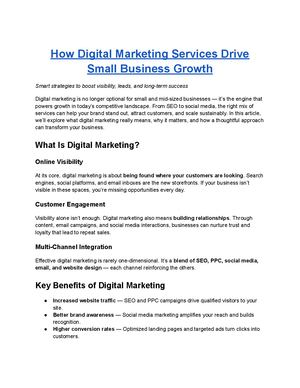 How Digital Marketing Services Drive Small Business Growth