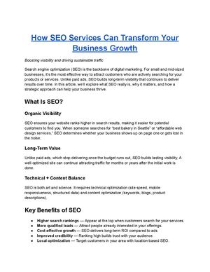 How Seo Services Can Transform Your Business Growth