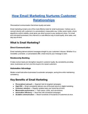 How Email Marketing Nurtures Customer Relationships