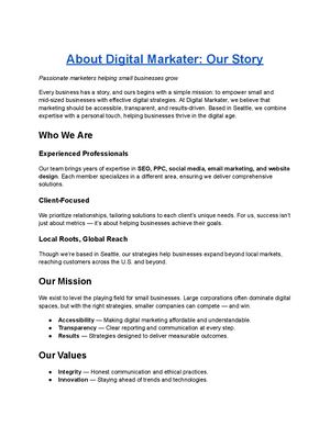 About Digital Markater Our Story