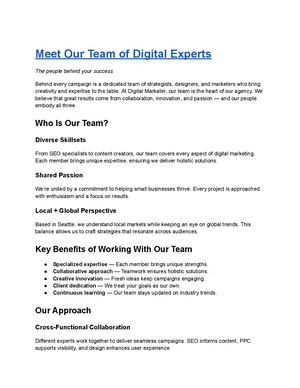 Meet Our Team Of Digital Experts