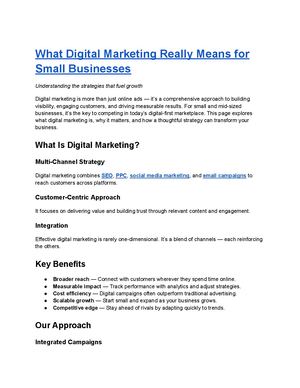 What Digital Marketing Really Means For Small Businesses
