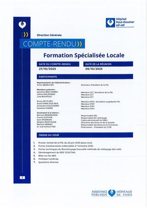 Procès Verbal De La Réunion Fsl Du 9 Octobre 2025 Validé
