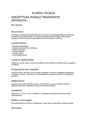 Scheda Tecnica Idropittura Traspirante Antimuffa Acrilmat