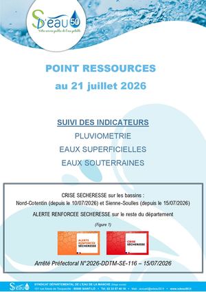 SDeau50, Note Ressources du 21 juillet 2026