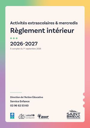 Règlement 26-27 Extrascolaire et Mercredis