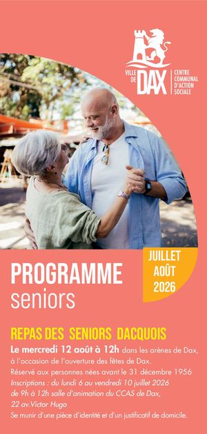Programme seniors été 2026 Dax