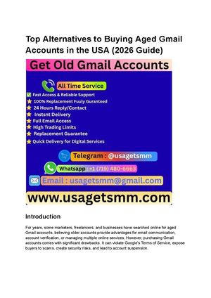 Top Alternatives To Buying Aged Gmail Accounts In The Usa (2026 Guide)