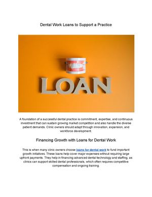 A Practical Guide To Loans For Dental Work.