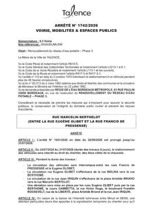 Arrete 1742-2026-Renouvellement Reseau Ep Rue Marcelin Berthelot Du 24 Au 31-07-2026-Publié Le 22 07 2026