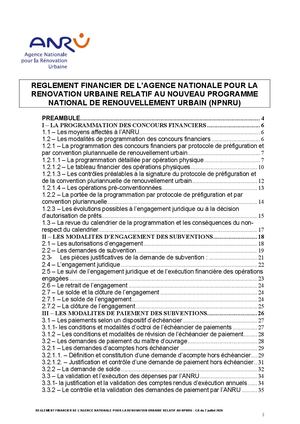 Règlement Financier (Réfi) NPNRU En Vigueur feuilletable