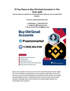 78 Top Places To Buy Old Gmail Accounts In This Years (Pdf)